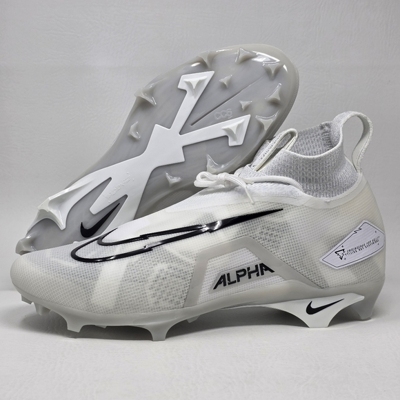 Nike Alpha Menace Elite 3 Football Cleats Pure Platinum CT6648-109 Size 13.5 New - Picture 1 of 10